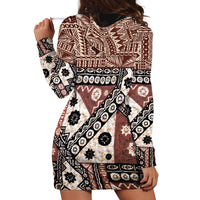 Bula Fiji Hoodie Dress Unique Masi Tapa Pattern - Wonder Print Shop