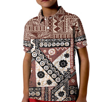 Bula Fiji Kid Polo Shirt Unique Masi Tapa Pattern - Wonder Print Shop