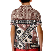 Bula Fiji Kid Polo Shirt Unique Masi Tapa Pattern - Wonder Print Shop