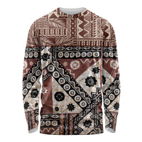Bula Fiji Long Sleeve Shirt Unique Masi Tapa Pattern - Wonder Print Shop