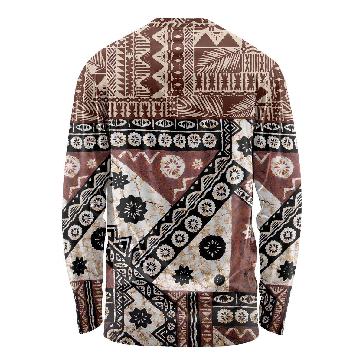 Bula Fiji Long Sleeve Shirt Unique Masi Tapa Pattern - Wonder Print Shop