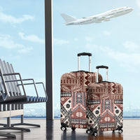 Bula Fiji Luggage Cover Unique Masi Tapa Pattern - Wonder Print Shop