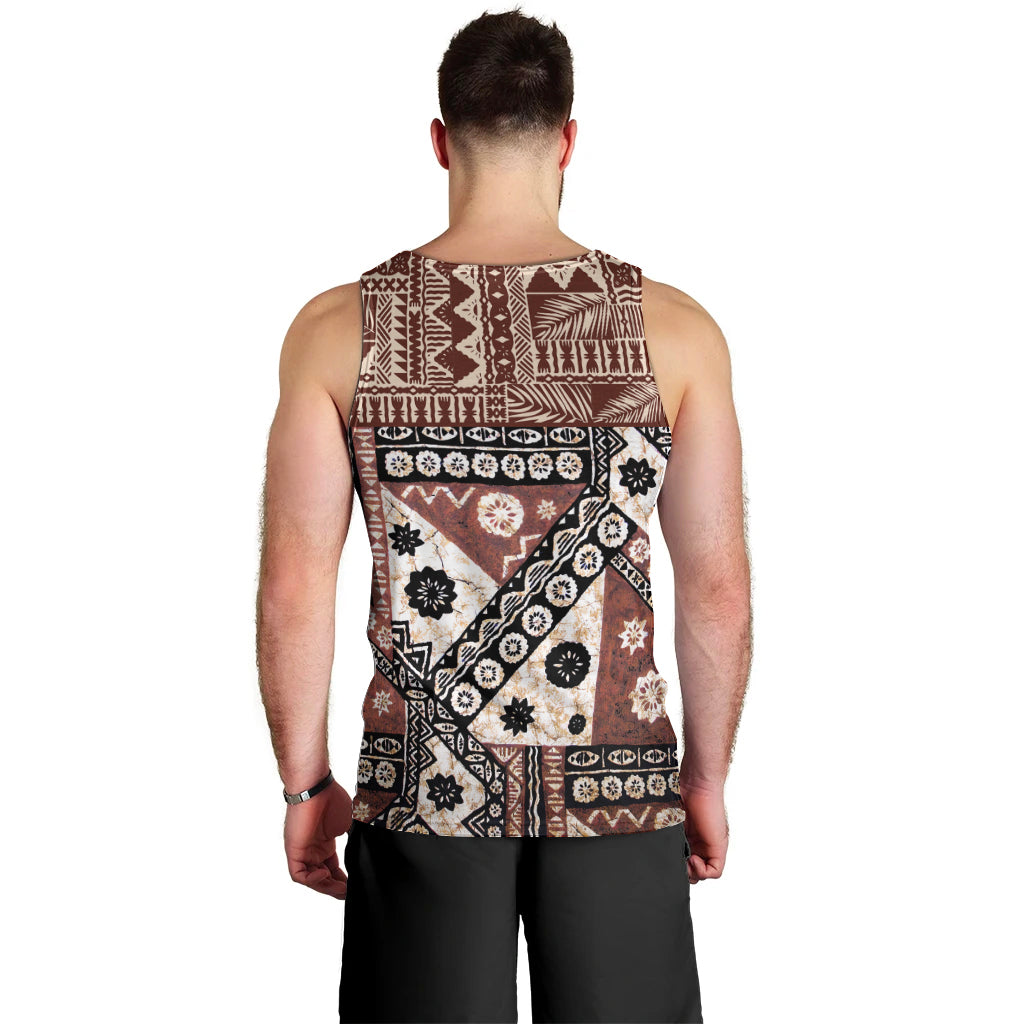 Bula Fiji Men Tank Top Unique Masi Tapa Pattern - Wonder Print Shop