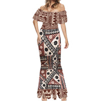 Bula Fiji Mermaid Dress Unique Masi Tapa Pattern - Wonder Print Shop