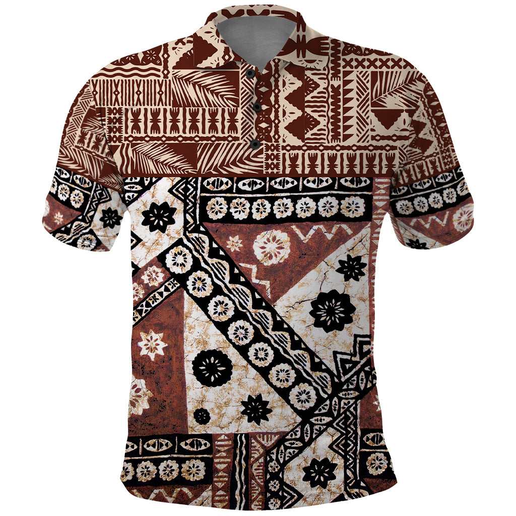 Bula Fiji Polo Shirt Unique Masi Tapa Pattern - Wonder Print Shop