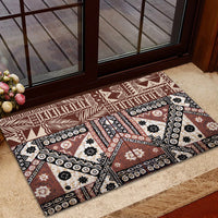 Bula Fiji Rubber Doormat Unique Masi Tapa Pattern - Wonder Print Shop
