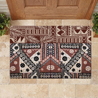 Bula Fiji Rubber Doormat Unique Masi Tapa Pattern - Wonder Print Shop