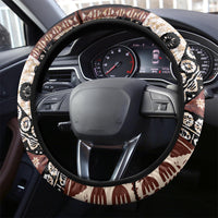 Bula Fiji Steering Wheel Cover Unique Masi Tapa Pattern - Wonder Print Shop