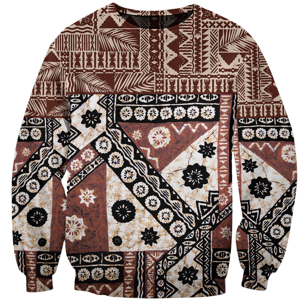 Bula Fiji Sweatshirt Unique Masi Tapa Pattern - Wonder Print Shop