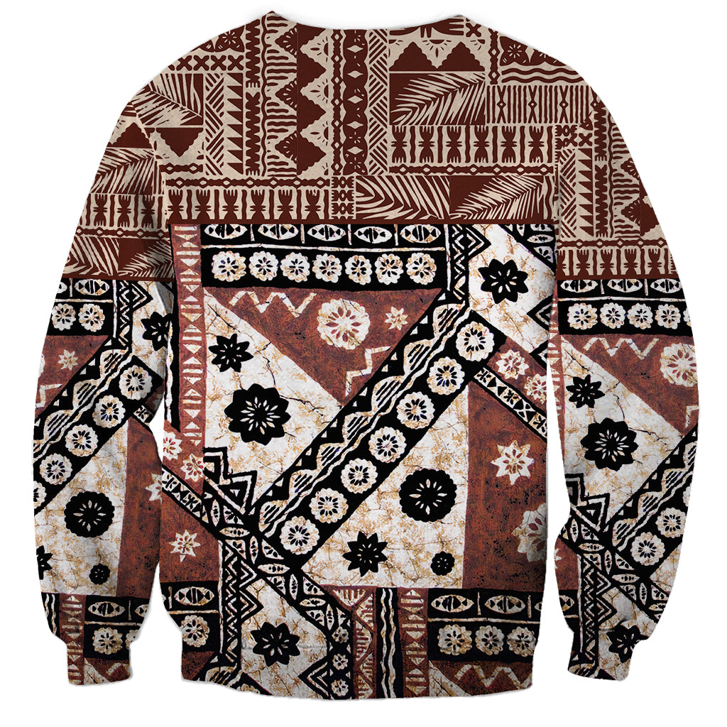 Bula Fiji Sweatshirt Unique Masi Tapa Pattern - Wonder Print Shop