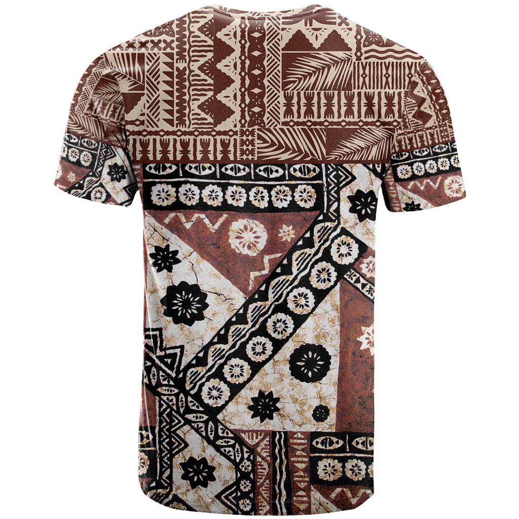 Bula Fiji T Shirt Unique Masi Tapa Pattern - Wonder Print Shop