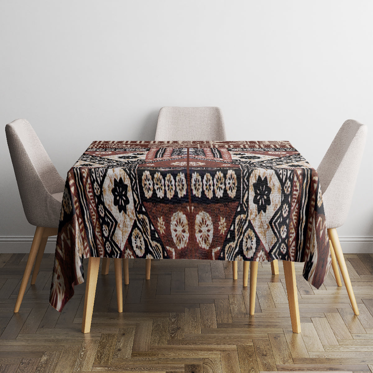 Bula Fiji Tablecloth Unique Masi Tapa Pattern - Wonder Print Shop