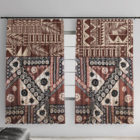 Bula Fiji Window Curtain Unique Masi Tapa Pattern - Wonder Print Shop