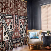 Bula Fiji Window Curtain Unique Masi Tapa Pattern - Wonder Print Shop