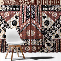 Bula Fiji Window Curtain Unique Masi Tapa Pattern - Wonder Print Shop