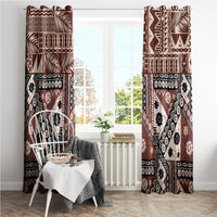 Bula Fiji Window Curtain Unique Masi Tapa Pattern - Wonder Print Shop