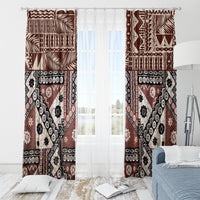 Bula Fiji Window Curtain Unique Masi Tapa Pattern - Wonder Print Shop