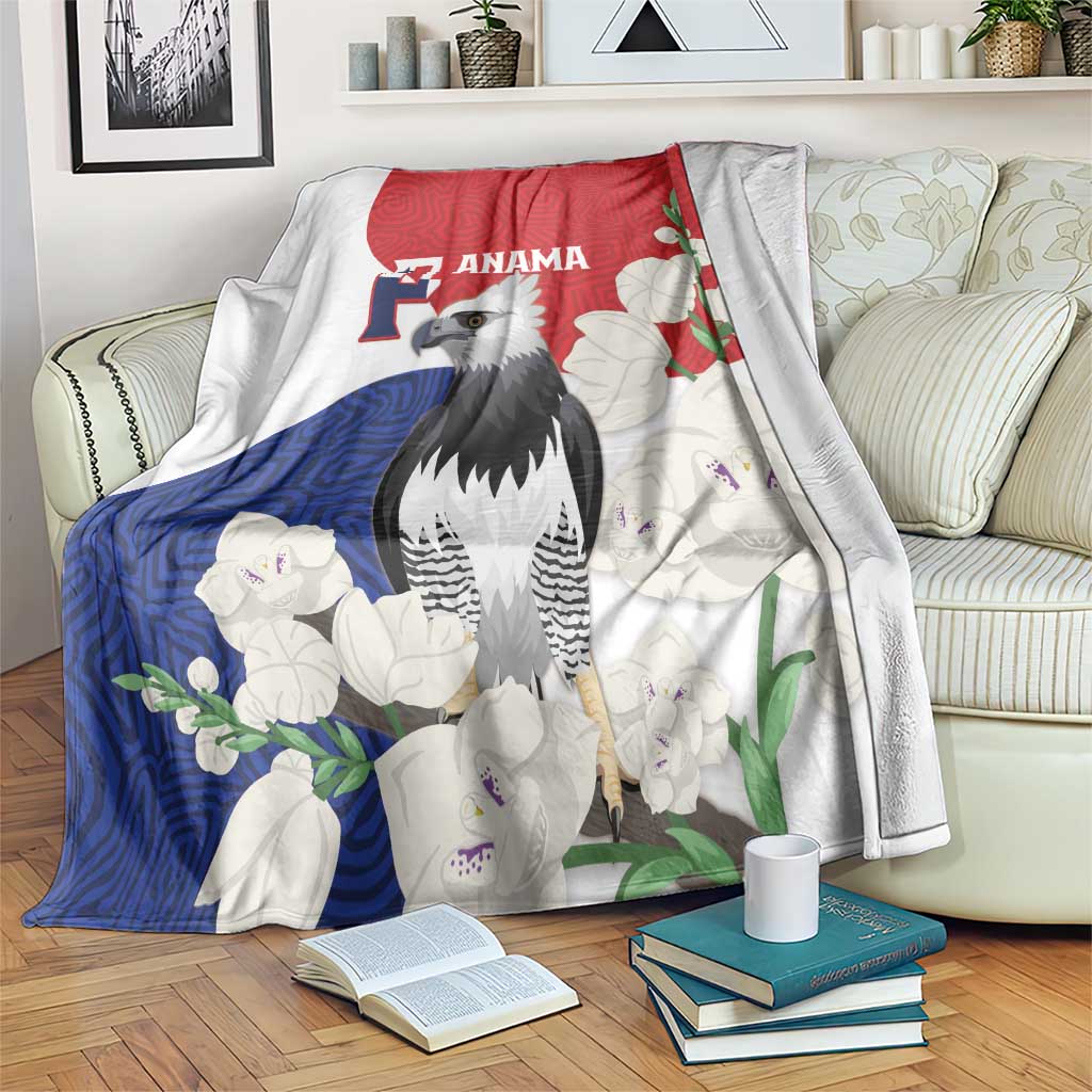 Panama Independence Day Blanket Harpy Eagle With Mola Pattern - Flag Style