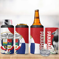 Panama Independence Day 4 in 1 Can Cooler Tumbler Harpy Eagle With Mola Pattern - Flag Style - Wonder Print Shop