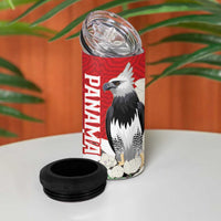 Panama Independence Day 4 in 1 Can Cooler Tumbler Harpy Eagle With Mola Pattern - Flag Style - Wonder Print Shop