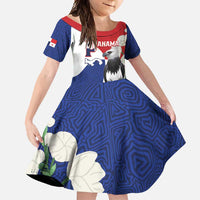 Panama Independence Day Family Matching Long Sleeve Bodycon Dress and Hawaiian Shirt Harpy Eagle With Mola Pattern - Flag Style - Wonder Print Shop