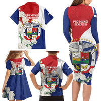 Panama Independence Day Family Matching Long Sleeve Bodycon Dress and Hawaiian Shirt Harpy Eagle With Mola Pattern - Flag Style - Wonder Print Shop