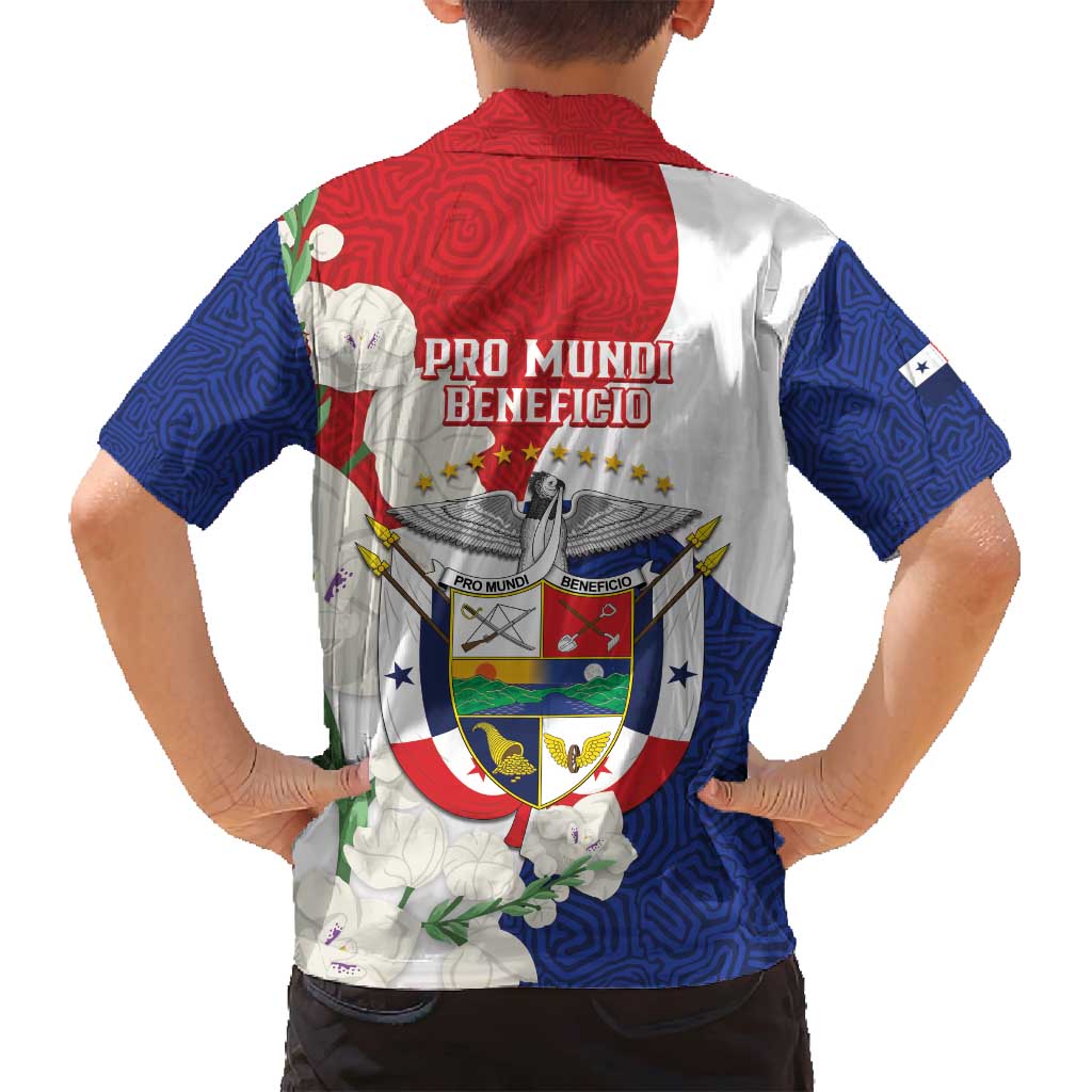 Panama Independence Day Family Matching Puletasi and Hawaiian Shirt Harpy Eagle With Mola Pattern - Flag Style - Wonder Print Shop