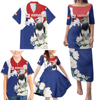 Panama Independence Day Family Matching Puletasi and Hawaiian Shirt Harpy Eagle With Mola Pattern - Flag Style - Wonder Print Shop