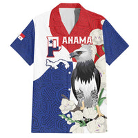 Panama Independence Day Family Matching Tank Maxi Dress and Hawaiian Shirt Harpy Eagle With Mola Pattern - Flag Style - Wonder Print Shop