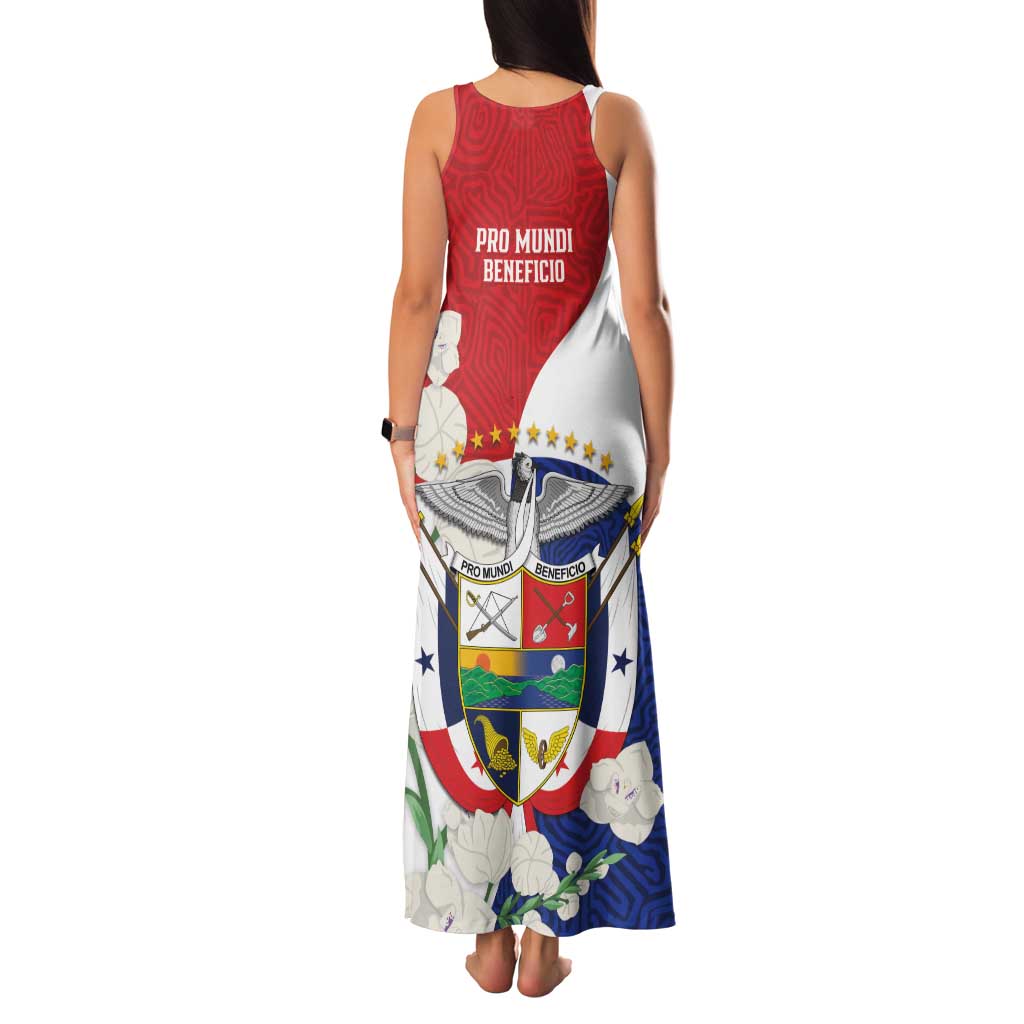Panama Independence Day Family Matching Tank Maxi Dress and Hawaiian Shirt Harpy Eagle With Mola Pattern - Flag Style - Wonder Print Shop