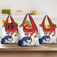 Panama Independence Day Grocery Bag Harpy Eagle With Mola Pattern - Flag Style