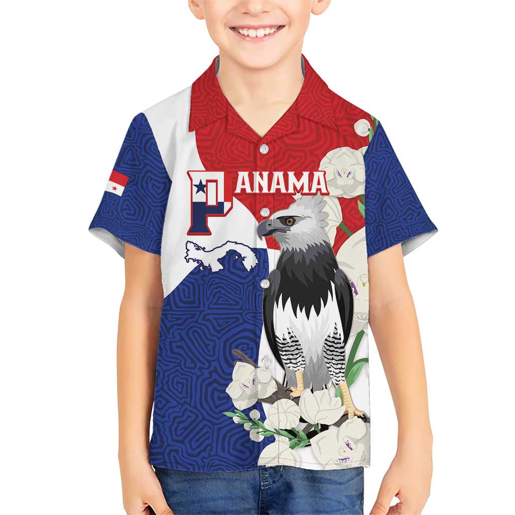 Panama Independence Day Hawaiian Shirt Harpy Eagle With Mola Pattern - Flag Style - Wonder Print Shop