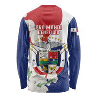 Panama Independence Day Long Sleeve Shirt Harpy Eagle With Mola Pattern - Flag Style - Wonder Print Shop