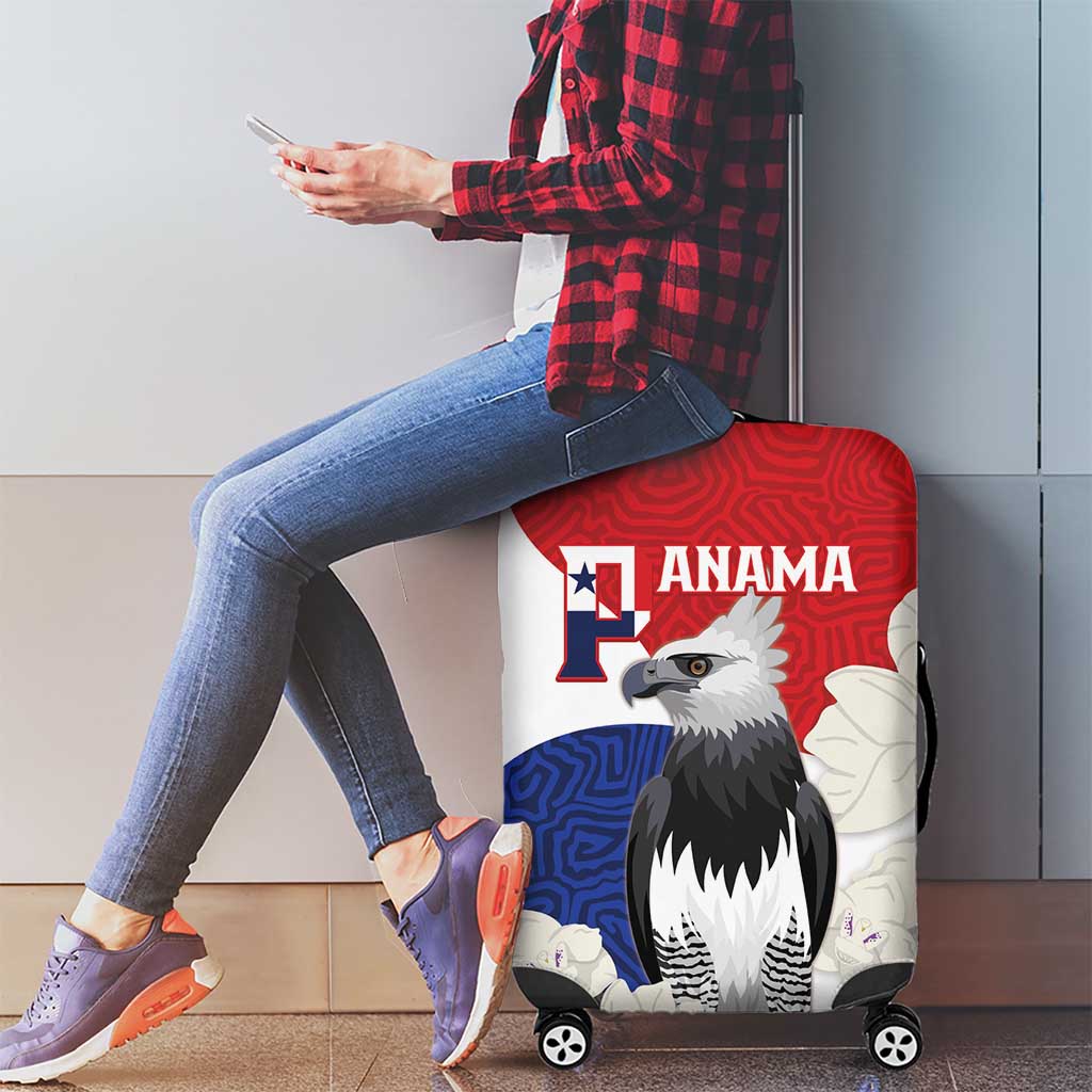 Panama Independence Day Luggage Cover Harpy Eagle With Mola Pattern - Flag Style - Wonder Print Shop