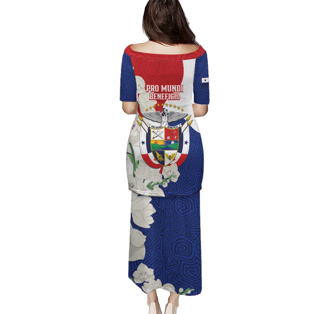 Panama Independence Day Puletasi Harpy Eagle With Mola Pattern - Flag Style - Wonder Print Shop