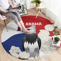 Panama Independence Day Round Carpet Harpy Eagle With Mola Pattern - Flag Style