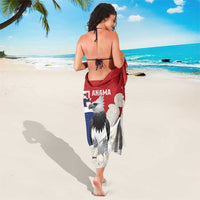 Panama Independence Day Sarong Harpy Eagle With Mola Pattern - Flag Style - Wonder Print Shop