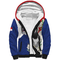 Panama Independence Day Sherpa Hoodie Harpy Eagle With Mola Pattern - Flag Style - Wonder Print Shop