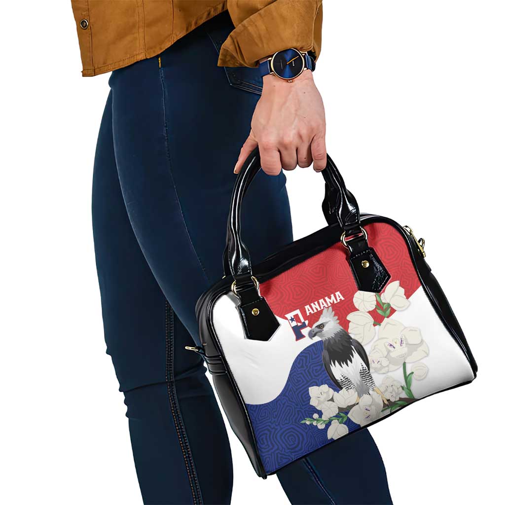 Panama Independence Day Shoulder Handbag Harpy Eagle With Mola Pattern - Flag Style