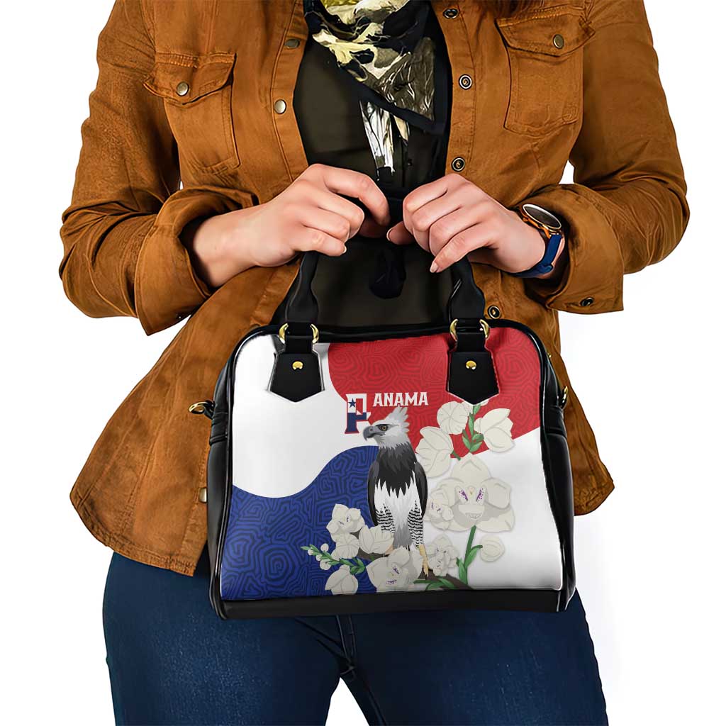 Panama Independence Day Shoulder Handbag Harpy Eagle With Mola Pattern - Flag Style