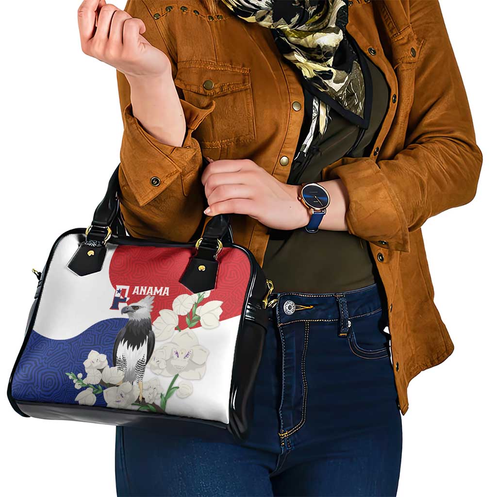 Panama Independence Day Shoulder Handbag Harpy Eagle With Mola Pattern - Flag Style