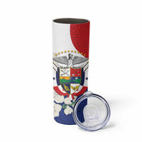 Panama Independence Day Skinny Tumbler Harpy Eagle With Mola Pattern - Flag Style - Wonder Print Shop