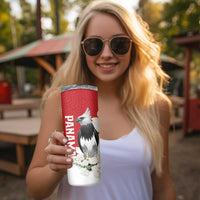 Panama Independence Day Skinny Tumbler Harpy Eagle With Mola Pattern - Flag Style - Wonder Print Shop