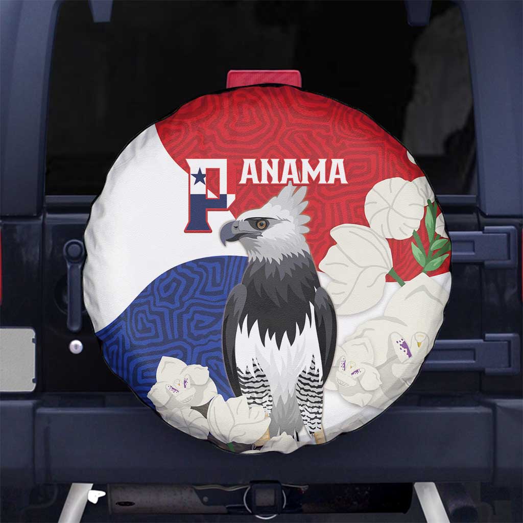 Panama Independence Day Spare Tire Cover Harpy Eagle With Mola Pattern - Flag Style - Wonder Print Shop