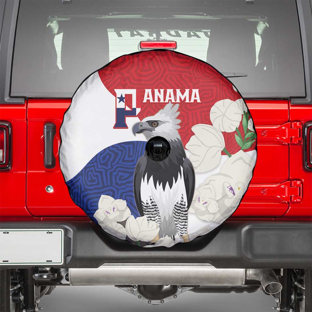Panama Independence Day Spare Tire Cover Harpy Eagle With Mola Pattern - Flag Style - Wonder Print Shop