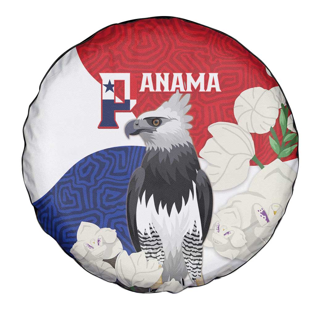 Panama Independence Day Spare Tire Cover Harpy Eagle With Mola Pattern - Flag Style - Wonder Print Shop
