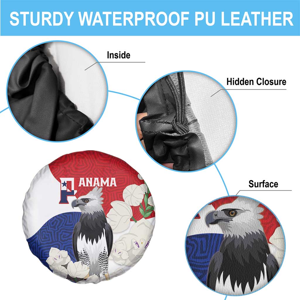 Panama Independence Day Spare Tire Cover Harpy Eagle With Mola Pattern - Flag Style - Wonder Print Shop