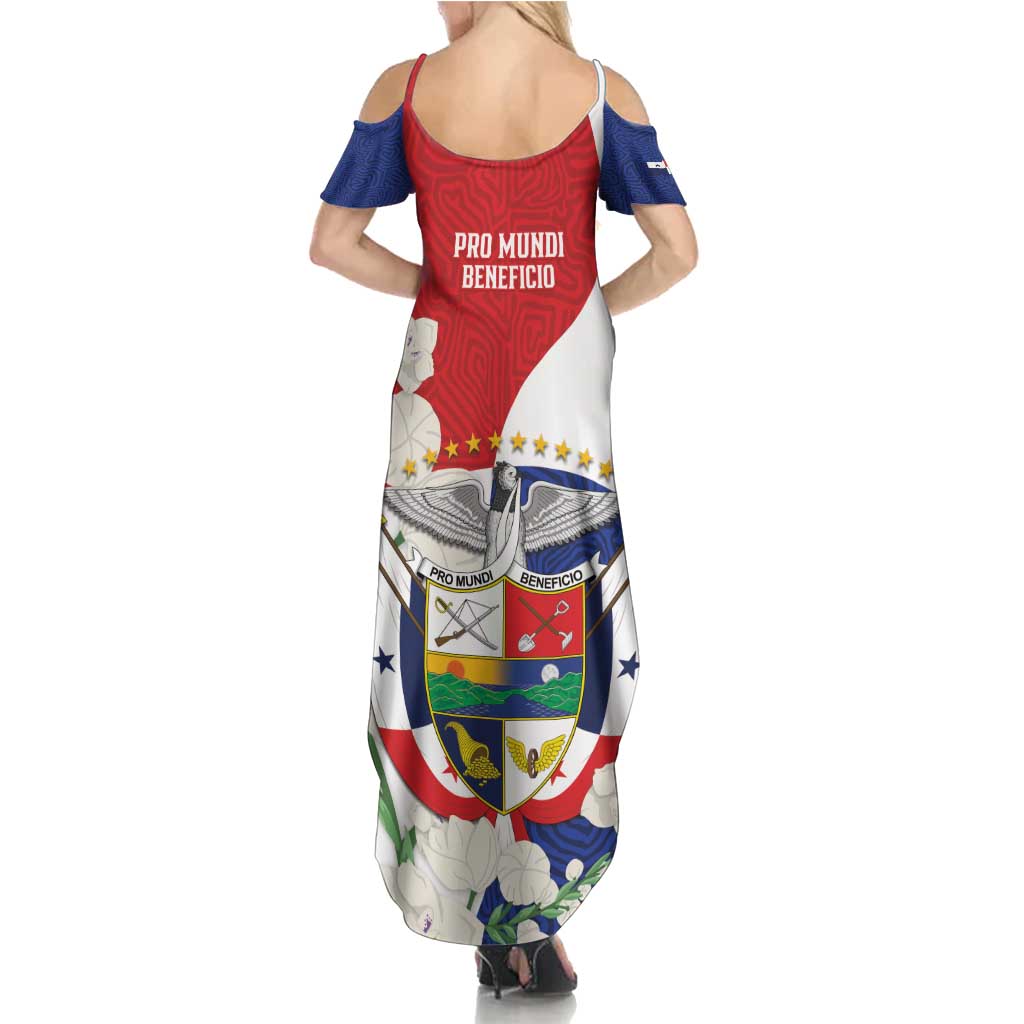 Panama Independence Day Summer Maxi Dress Harpy Eagle With Mola Pattern - Flag Style - Wonder Print Shop
