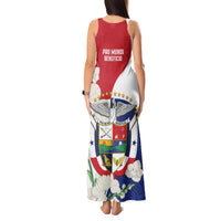 Panama Independence Day Tank Maxi Dress Harpy Eagle With Mola Pattern - Flag Style - Wonder Print Shop