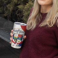 Panama Independence Day Tumbler Cup Harpy Eagle With Mola Pattern - Flag Style - Wonder Print Shop